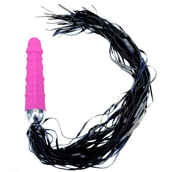 VIBRADOR COM CHICOTE 7 TIPOS DE VIBRAÇÕES - ROSA