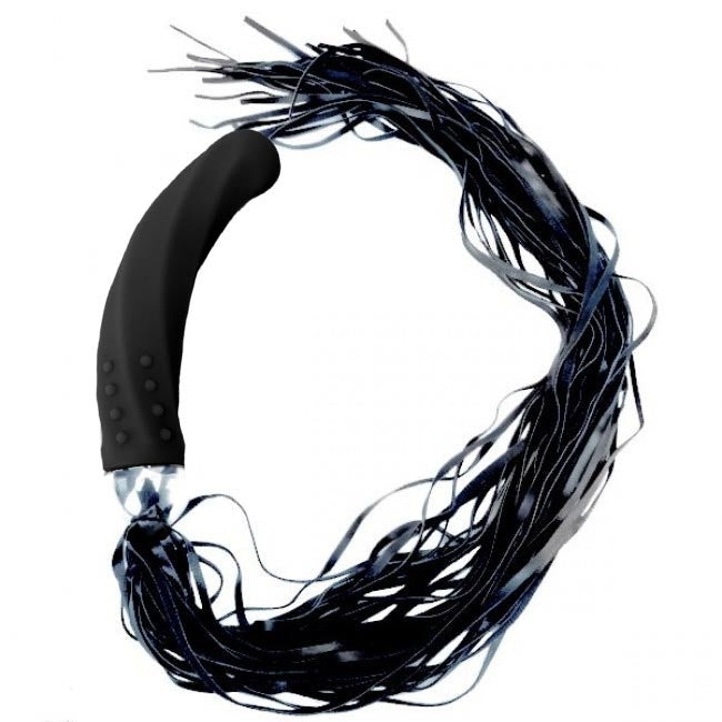 VIBRADOR CURVO COM CHICOTE 7 TIPOS DE VIBRAÇÕES - PRETO