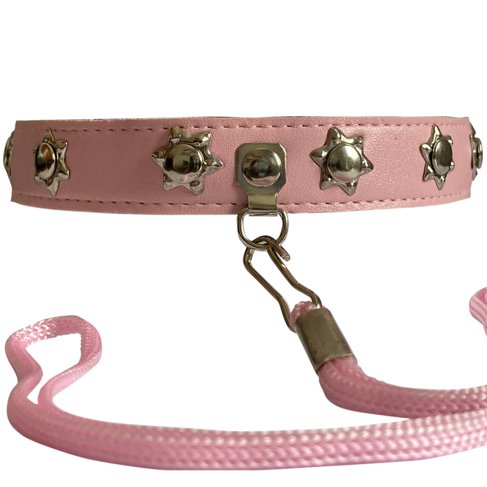 COLEIRA ESTRELA - ROSA COM CORDÃO