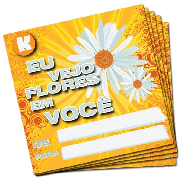 10 CARTÕES DE PRESENTE - EU VEJO FLORES EM VOCÊ
