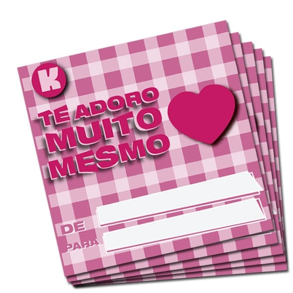 10 CARTÕES DE PRESENTE - TE ADORO MUITO MESMO