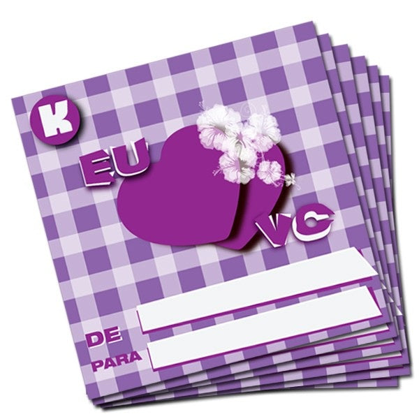10 CARTÕES DE PRESENTE - EU AMO VOCÊ