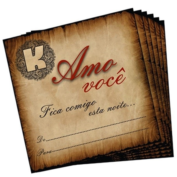 10 CARTÕES DE PRESENTE - AMO VOCÊ, FICA COMIGO ESTA NOITE