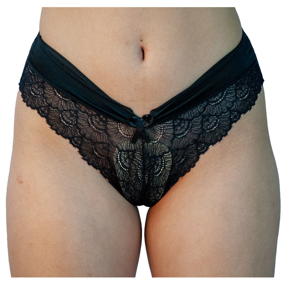 TANGA DE RENDA PRETO - TAM G