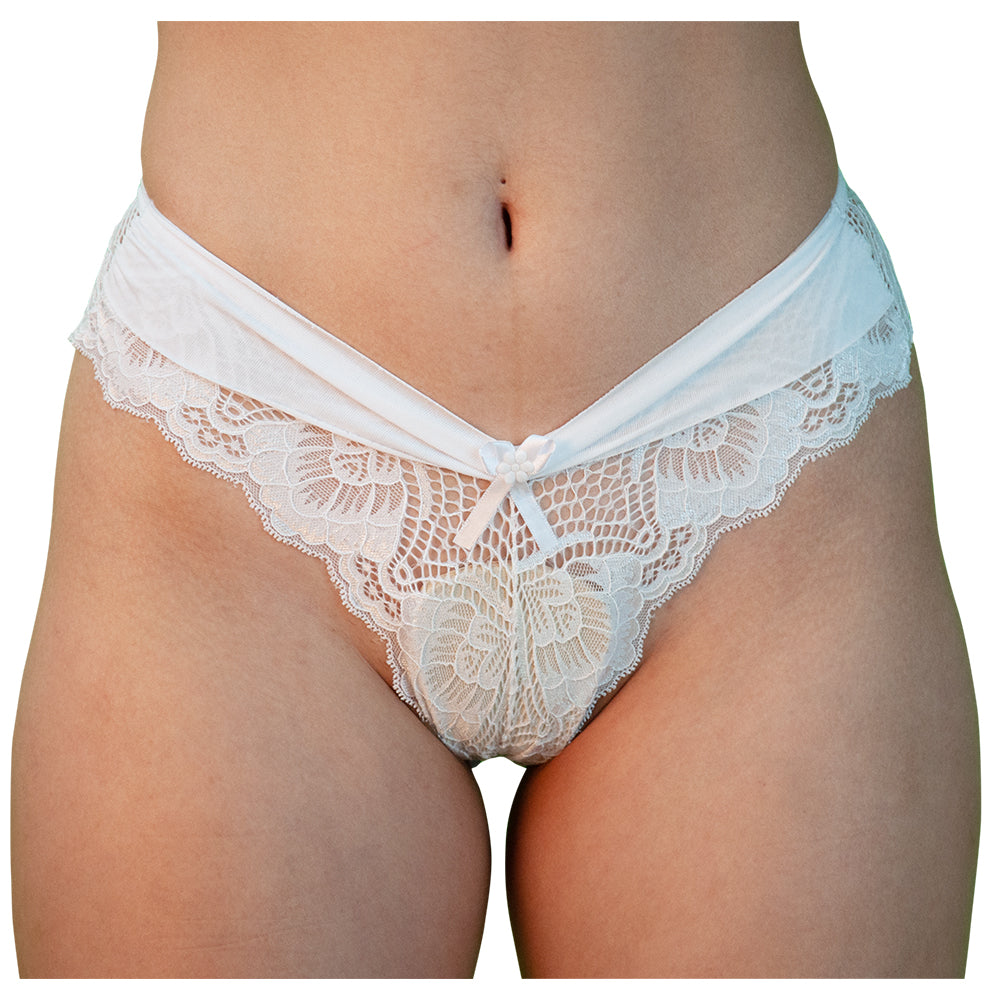 TANGA DE RENDA BRANCO - TAM P