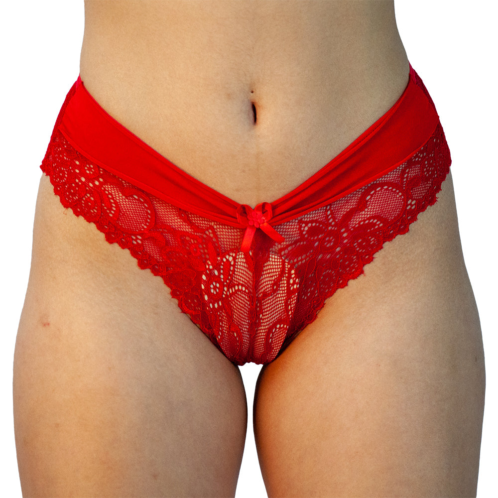 TANGA DE RENDA VERMELHO - TAM P